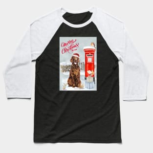 Irish Setter Merry Christmas Santa Dog Baseball T-Shirt